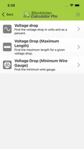 Electrician Calculator Pro screenshot 1