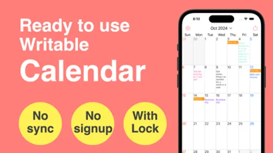 Editable Calendar Template App screenshot 0