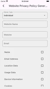 Privacy Policy Generator Tools screenshot 1
