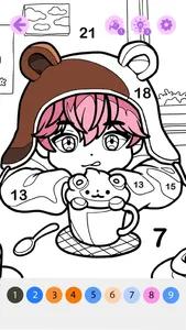 Chibi Idol Coloring by Number screenshot 1