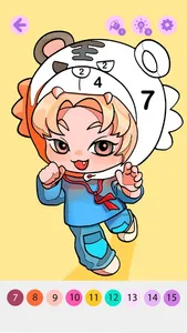Chibi Idol Coloring by Number screenshot 2