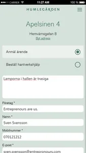 Humlegården ärendehantering screenshot 1