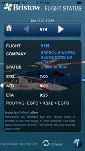 Bristow Flight Status screenshot 1