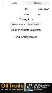 Tubing Stretch Calculator screenshot 0