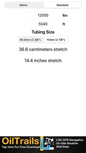 Tubing Stretch Calculator screenshot 1