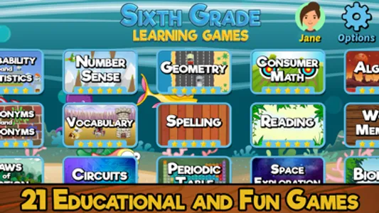 Sixth Grade Learning Games screenshot 0