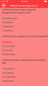 Medical Terminology Quizzes screenshot 6