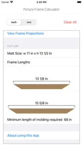 Picture Frame Calculator screenshot 0