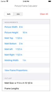 Picture Frame Calculator screenshot 3