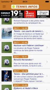 Tennis Actualités : Live , infos et resultats screenshot 0