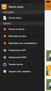 Tennis Actualités : Live , infos et resultats screenshot 1