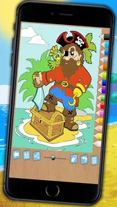 Paint and color pirates - Educational pirates coloring game for kids aged 1 to 6 years screenshot 0