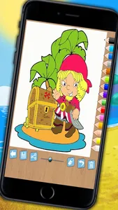 Paint and color pirates - Educational pirates coloring game for kids aged 1 to 6 years screenshot 1