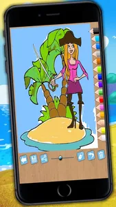 Paint and color pirates - Educational pirates coloring game for kids aged 1 to 6 years screenshot 2