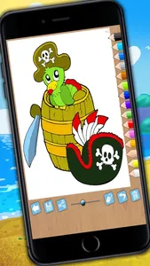 Paint and color pirates - Educational pirates coloring game for kids aged 1 to 6 years screenshot 3