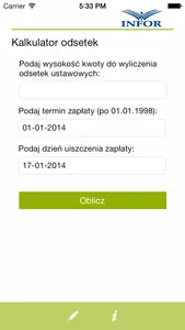 Kalkulator odsetek ustawowych screenshot 1