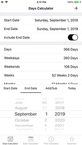 Days + Date + Time Calculator screenshot 0