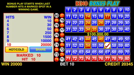 Keno Bonus Play screenshot 0