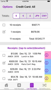iReceiptList screenshot 1
