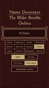 Name Generator for The Elder Scrolls Online screenshot 4