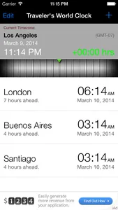 Traveler's World Clock Free screenshot 1