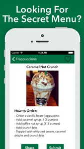 Secret Menu for Starbucks! screenshot 0