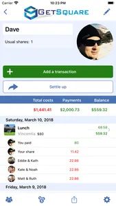 Get Square.  Shared expenses. screenshot 2