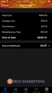 Nexus Cattle Calculator screenshot 1