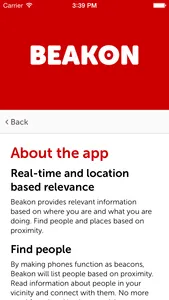 Beakon, real-time and location-based relevance screenshot 3