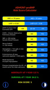 ADHF/NT-proBNP Risk Score screenshot 2