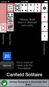 Canfield Solitaire - Classic screenshot 1