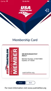 USAT Membership Card screenshot 3