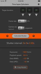 Time-lapse Calculator screenshot 1