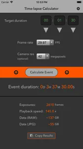 Time-lapse Calculator screenshot 2