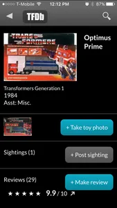 TFDB Transformers fan database screenshot 1