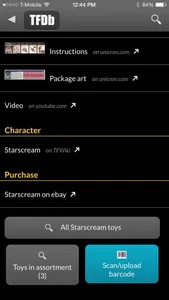 TFDB Transformers fan database screenshot 3