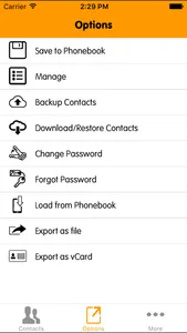 eContacts Lite : Phonebook Backup screenshot 1