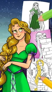 Rapunzel Coloring Book Game screenshot 1