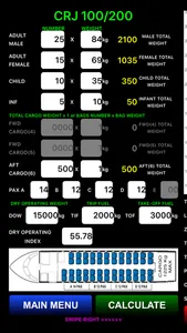 CRJ Weight and balance screenshot 1