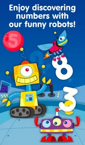 Robots & Numbers - games to learn numbers and practice counting, sums & basic maths for kids and toddlers (Premium) screenshot 0