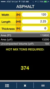 Talley Materials Calculator screenshot 1