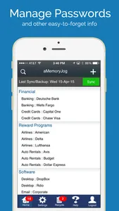 aMemoryJog FREE Password Vault & Sensitive Passcodes Login Form Autofill Tool screenshot 0