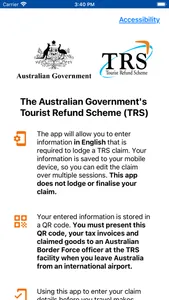 Tourist Refund Scheme screenshot 0