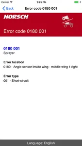 HORSCH Error Codes screenshot 1