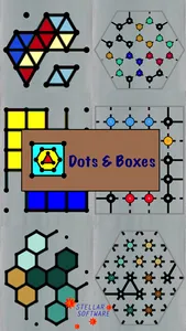 Dots & Boxes - with Triangles & Hexagons, Coins & Strings screenshot 0