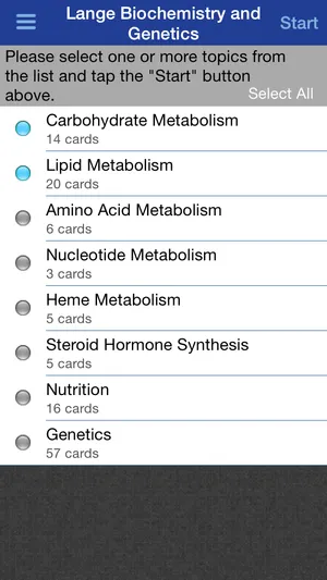 Biochemistry and Genetics Lange Flash Cards screenshot 1