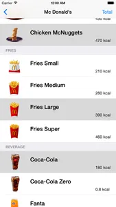 Fast Food Caloriemeter screenshot 0