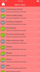 Human Nutrition Quizzes screenshot 1