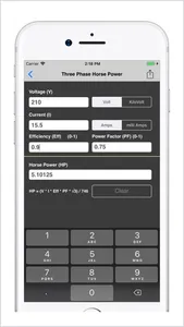 Electrical Calculator lite screenshot 2