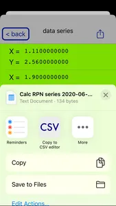 Linear regression RPN calc screenshot 8
